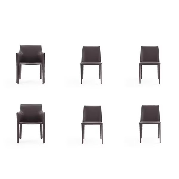 Paris 6-Piece Dining Chairs in Grey, Manhattan Comfort, Mfr#: 4-DC3432-GY